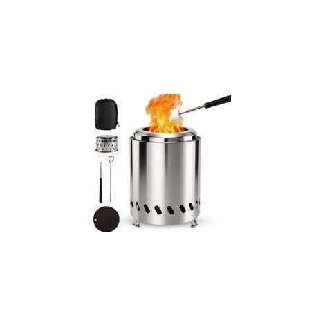 Brasero de table portable sans fumée en acier inoxydable pour camping, extérieur, intérieur, jardin (1/5)