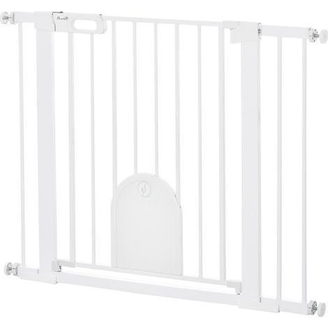 Puerta para mascotas ajustable con puerta pequena de acero y plastico color blanco 225082029 225082029 225082029 225082029 (1/5)