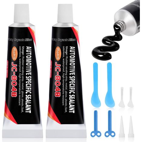 Pâte à Joint Noire Silicone, Mastic d'Étanchéité Voiture, Colle Carrosserie et Colle Pare-Brise, Résistant Haute Température et Imperméable pour Joints Automobiles, 30ML (1/5)
