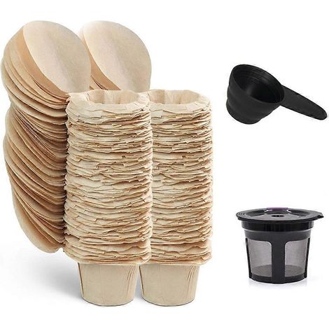 Wiederverwendbare Keurg-Kapseln und 100 ungebleichte Keurg-Kaffeepads mit Papierfiltern und Deckeln für Keurg 2.0 und 1.0 Kaffeemaschinen (1/5)