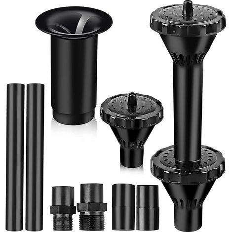 Kit de buses pour fontaine, têtes de pulvérisation en plastique pour petits bassins, 3 jets d'eau différents : fleur, champignon et deux niveaux (taille L) (1/5)