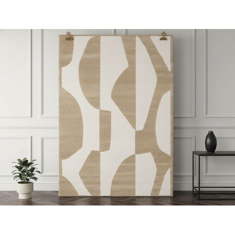 BOBOCHIC - Tapis poils courts ELIOR motif abstrait 160x230 Marron