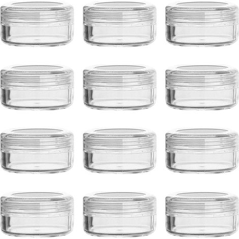 Pot de rangement vide en plastique transparent pour perles, avec couvercle à vis arrondi (1/5)