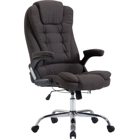 Sedia da ufficio XXL su ruote, comoda imbottitura con braccioli in tessuto grigio scuro e metallo cromato 100002664