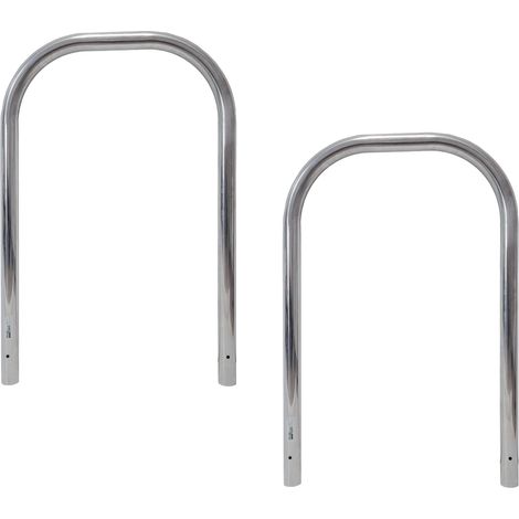 2x Fahrradanlehnbügel 116x74 cm Edelstahl Ø 60 mm zum Einbetonieren Fahrradständer Parker Typ U (1/5)