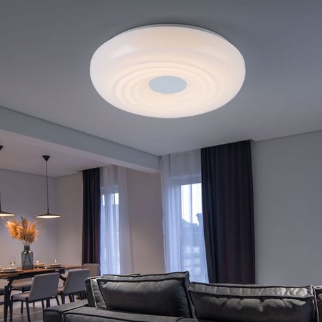 LED Deckenlampe Deckenleuchte Wohnzimmerlampe fest verbaut Weiß Metall H 8,5 cm (1/5)