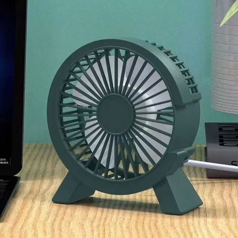 Ventilador de escritorio, pequeño, ultra silencioso, duradero, pequeño ventilador de mesilla para dormitorio de estudiantes, verde (1/3)