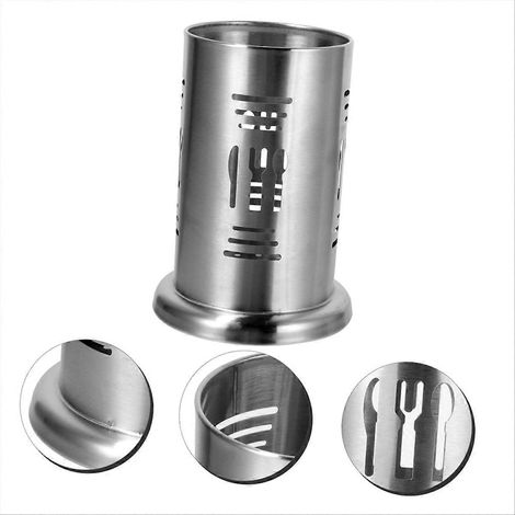 Porte-baguettes en acier inoxydable, porte-baguettes en pot, range-couverts (1/5)