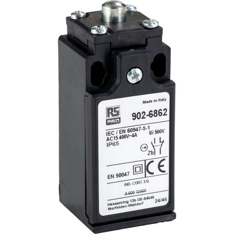 Interrupteur de fin de course RS PRO, Poussoir, NO/NF, 10A, 400V ( Prix pour 1 ) (1/2)