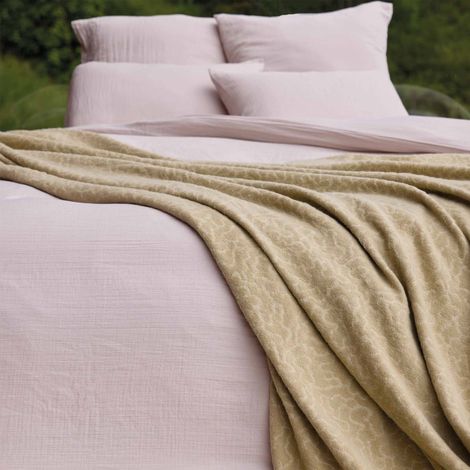 Couverture en  laine Jacquard - Motif nuage Pistache 180x240 cm (1/2)