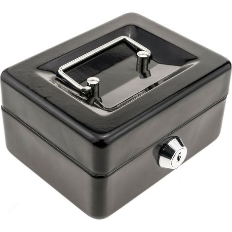Caisse a monnaie et billets Boîte métallique portable en acier 125 x 95 x 55 mm (1/5)
