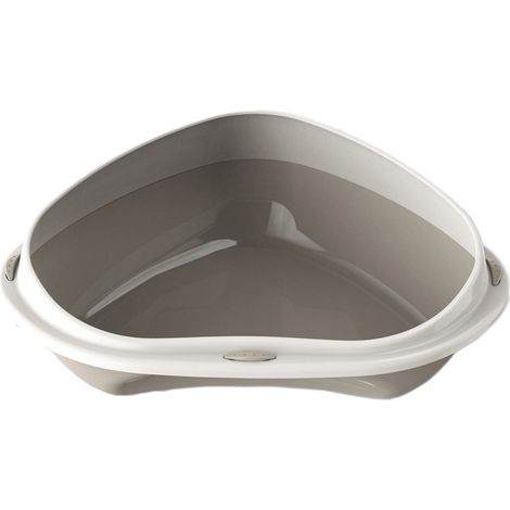 10535 Arenero para gatos 49 cm SHUTTLE ANGOLARE con los bordes en relieve  Color: Gris