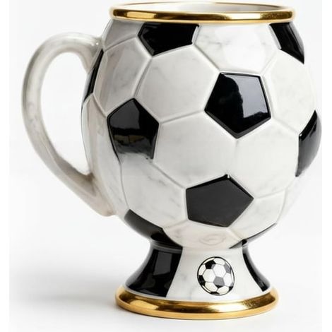 Tasse mit Fußballmotiv – 10-oz-Keramiktasse, ideal für heißen Tee, Cappuccino und heiße Schokolade Geschenkidee mit Fußballmotiv, Tasse mit Henkel.