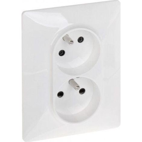 Prise double Valena Life avec volets /monobloc/ blanc 753186