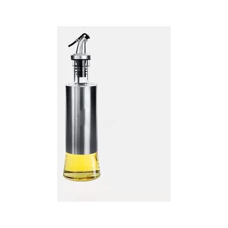 Glas-Olivenöl-Dispensierflasche, Öl- und Essigflasche mit Edelstahl-Ausguss, geeignet für die Küche, Essölflasche, 300 ml Automatik-Deckel-Olivenöl-Dispensierflasche, Essölkanne, Küchenölflasche