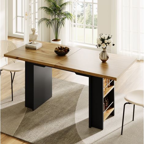 escritorio mesa extensible con estantes 120-160 cm OKMYHOME (1/5)