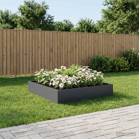 vidaXL Macetero de Jardín Gris antracita 80 x 80 x 20 cm (1/5)