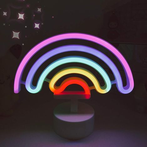 LED-Regenbogen-Leuchtschild, Neon-Nachtlicht, USB-/Batteriebetrieben