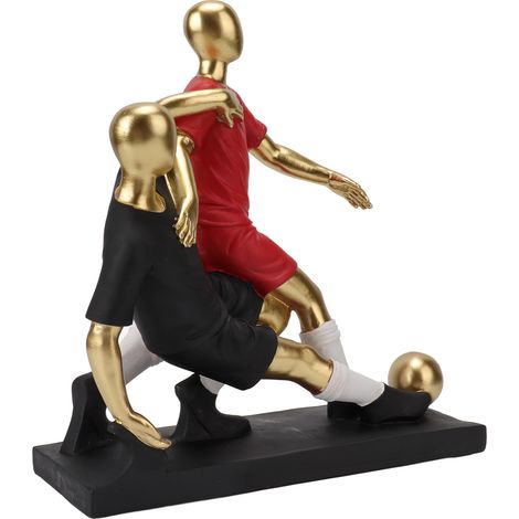 Figurine Rétro Joueur de Football Or Doré, Décor de Table pour Salon, Entrée, Sculpture Personnage avec Support, Idée Cadeau pour Passionnés (1/5)