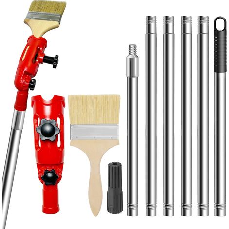 Kit d'extension universel multi-angle de 2 m pour rouleau de peinture avec pinceau compatible avec la plupart des rouleaux, brosses et grattoirs (1/5)