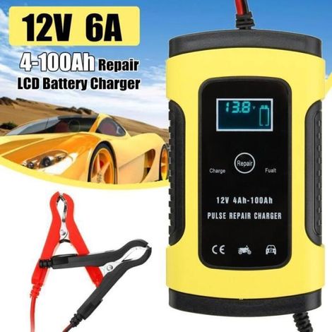 Chargeur de batterie - Écran LCD - 12 V 5 A - Protection contre la surchauffe - Modèle universel - Réparation par impulsions (1/4)
