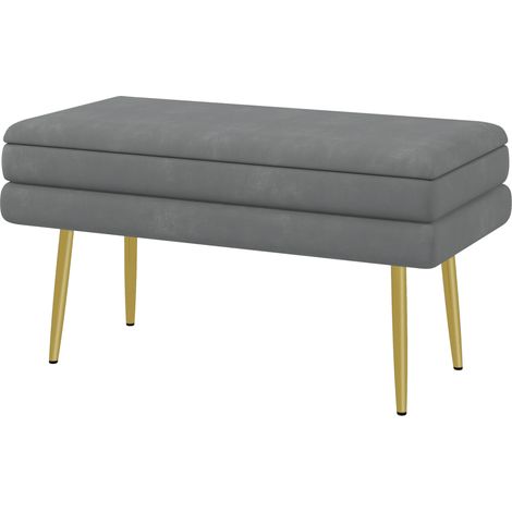 Banquette rangement acier gris foncé 79,5x37,5x43 cm