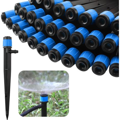 Set of 100 Goutteurs irrigation, Micro-Aspersion Reglable to 360 Degrees, Sprinkler to Bubbles, Compatible with Hoses watering of 4 to 6 mm for Garden (1/5)