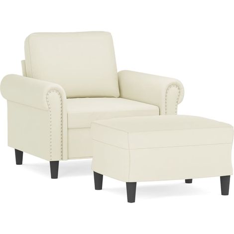 Maison Exclusive - Sessel mit Hocker Creme 60 cm Samt