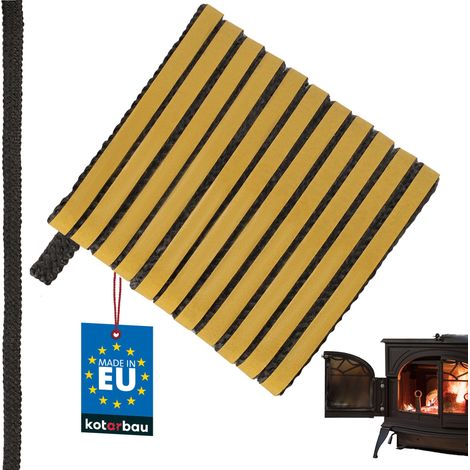 KOTARBAU® Joint Insert Cheminée - Joint Poêle À Bois - 8 x 2 mm - Fibre de Verre - 2,5 m - Noir - Résistant à la Chaleur - Autocollant (1/5)
