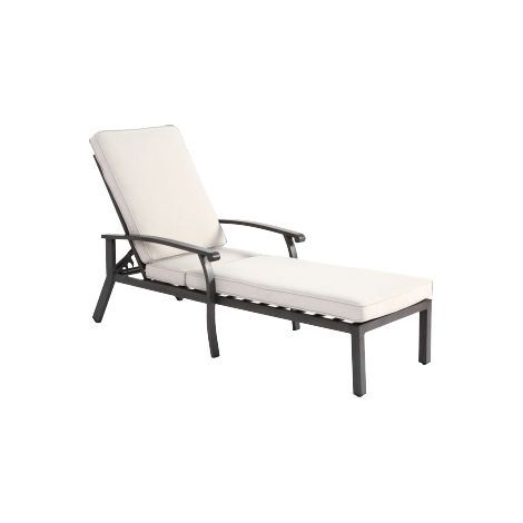 Lounge Patio Stuhl mit Baumwolle Kissen, verstellbares liegendes rostfestes Aluminium Poolside Chaise Lounge Möbel, Wasserdichtes Beige Kissen (1st)