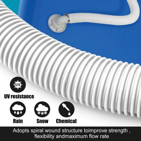 Tuyau de remplacement pour pompe de piscine avec colliers, compatible 300GPH 330GPH, flexible et robuste, kit d'accessoires pour filtration. (1/5)