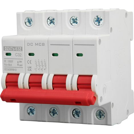 4-poliger DC-Miniatur-Leistungsschalter, elektromagnetisches System, schnelle Auslösung, hohe Sicherheit, PV-Luftleistungsschalter, 1000 V, 32 A (1/5)