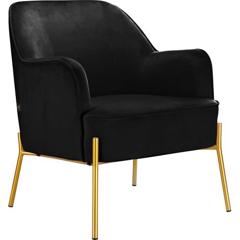 Runa-Chaise d’appoint rembourrée en noir velours