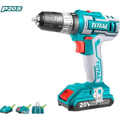 Total Tools Taladro 20V 45NM 2,0Ah + 2 Baterías TIDLI20025
