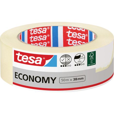 tesa Economy 05279-00000-02 Malerabdeckband Weiß (L x B) 50 m x 38 mm 1 St. (1/5)
