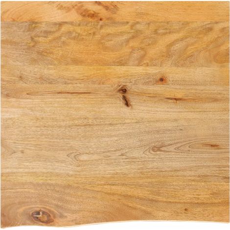 Tischplatte mit Baumkante 80x80x3,8 cm Massivholz Mango