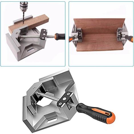 90-Grad-Eckzwinge mit Einhebelgriff, verstellbare rechtwinklige Zwinge aus Aluminiumlegierung für die Holzbearbeitung (1/5)