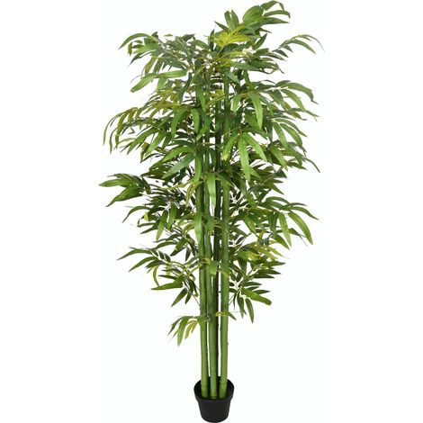 Künstliche Pflanze 180 Cm Kunstpflanze, Künstlicher Bambusbaum Mit Übertopf, Kunstbaum, Grün
