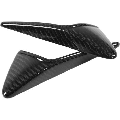 1 paire de garnitures de grille d'aération latérale pour caméra, décor en fibre de carbone véritable, remplacement pour Tesla Model 3 et Model Y, finition brillante (1/5)