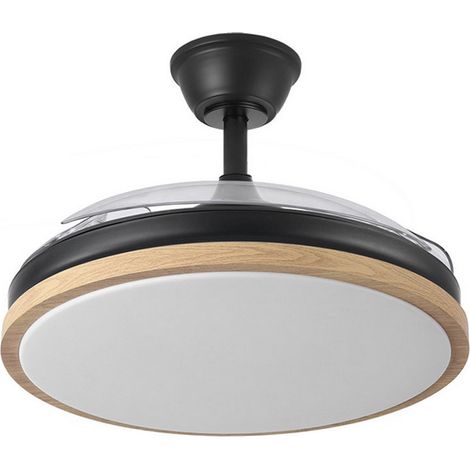 Ventilador de techo LED “Panam” regulable con control remoto (72W 3CCT 7920lm) IP20 Ø106cm color negro y madera (1/7)