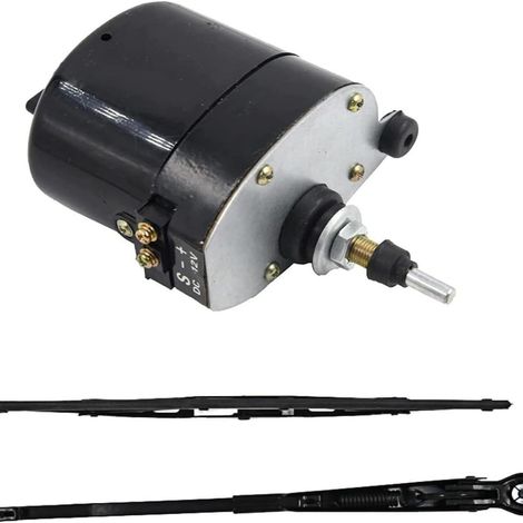 12V Wiper Motor with Arm and Blade 105° Wiper Angle Universal Fit for Tractors and Jeep