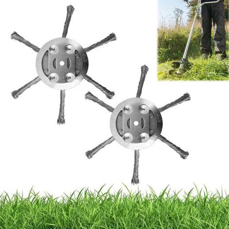 Tete De Coupe - Fil Acier 2025 - Pour Debroussailleuse Electrique Sans Fil - Alésage 5-6 mm - 6 Lames + 2 Pièces (1/5)