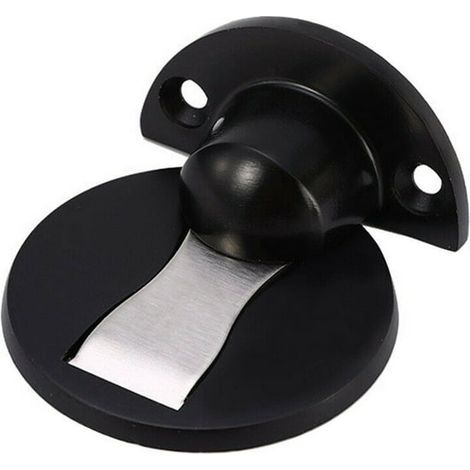 Butoir de porte magnétique sans perçage, arrêt de porte aimanté invisible, 6 coloris disponibles, fixation porte meuble, poignée discrète pour porte (Noir), motif Ourson Fraise Maison (1/5)