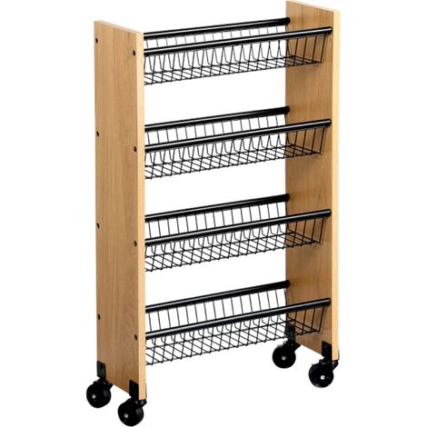 Schmaler Küchenwagen auf Rollen, 4 Ebenen, 45 x 17 x 77 cm (Höhe) (1/5)