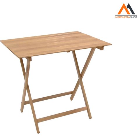 TAVOLO LEGNO PIEGHEVOLE 'PIC NIC' cm 60 x 100 H 75 cm - col.naturale