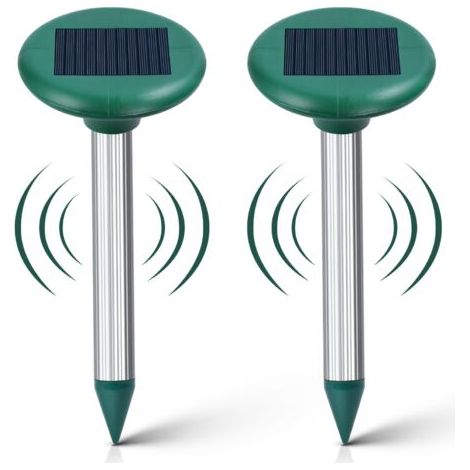 Lot de 2 Répulsif Taupe Solaire - Répulsif Ultrason Mole Chasse - Taupe Solaire Intelligent Combine Sons et Vibrations Anti-Taupe Rats (1/5)