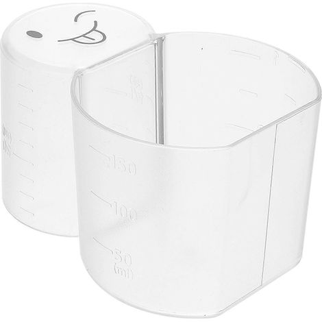 Boîtes à céréales transparentes avec couvercles, tasse à mesurer transparente en plastique pour cuiseur à riz, tasse à mesurer pour ingrédients secs et humides. (1/4)