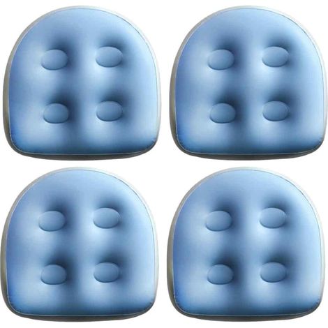 Lot de 4 coussins gonflables pour spa et baignoire de piscine - En PVC bleu - Imperméable - Tapis de massage doux (1/5)