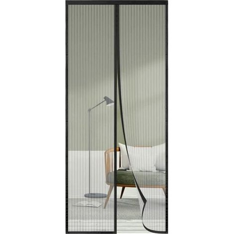 Moustiquaire Porte Fenetre 180x220, Toutes les Tailles de Rideau Moustiquaire Magnétique, Noir Moustiquaire de Haute Qualité, Facile (1/4)