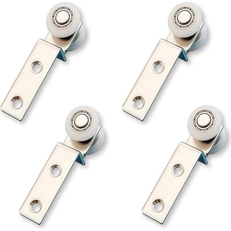 Roulettes porte coulissante 20 mm en alliage argenté, lot de quatre roulettes pour rail de porte et support coulissant, quincaillerie du meuble pour abri jardin et pergola